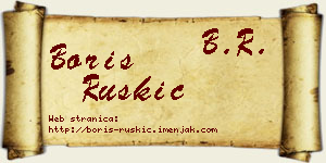 Boris Ruškić vizit kartica